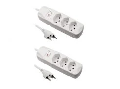 FURBER.power Steckdosenleiste 3x T13 mit Schalter, 2 Stück