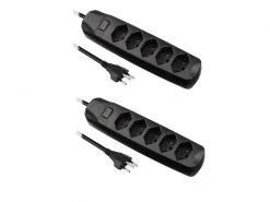 FURBER.power Steckdosenleiste 5x T13 mit Schalter, 2 Stück