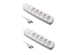 FURBER.power Steckdosenleiste 5x T13 mit Schalter, 2 Stück