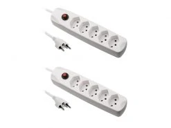 FURBER.power Steckdosenleiste mit Überlastschutz 5x T13, 2 Stück
