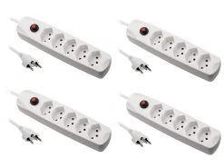 FURBER.power Steckdosenleiste mit Überlastschutz 5x T13, 4 Stück