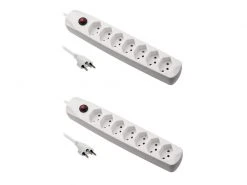 FURBER.power Steckdosenleiste mit Überlastschutz 7x T13, 2 Stück