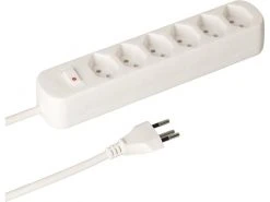 Max Hauri Steckdosenleiste Basic-Line V2 6 x T13, 1.5 Meter Weiss