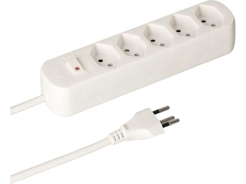 Max Hauri Steckdosenleiste Basic-Line 5xT13 Weiss, mit Schalter 3 Max Hauri Steckdosenleiste Basic-Line 5xT13 Weiss, mit Schalter