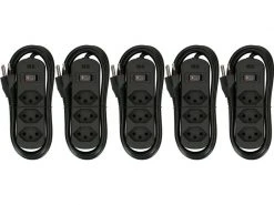 Max Hauri Steckdosenleiste Basic-Line 3xT13 Schwarz, mit Schalter