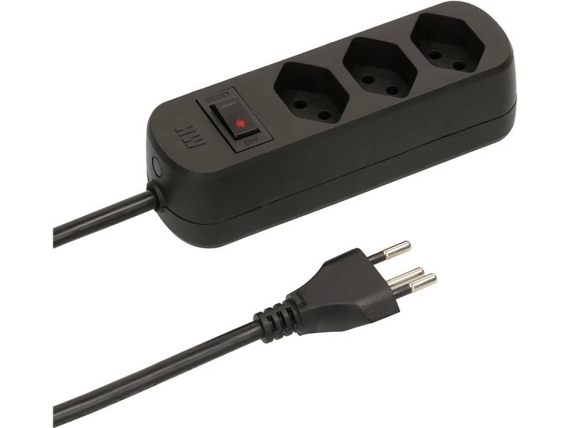 Max Hauri Steckdosenleiste Basic-Line 3xT13 Schwarz, mit Schalter 5 Max Hauri Steckdosenleiste Basic-Line 3xT13 Schwarz, mit Schalter – Bild 3