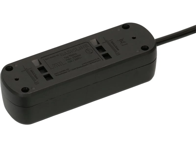 Max Hauri Steckdosenleiste Basic-Line 3xT13 Schwarz, mit Schalter 6 Max Hauri Steckdosenleiste Basic-Line 3xT13 Schwarz, mit Schalter – Bild 4