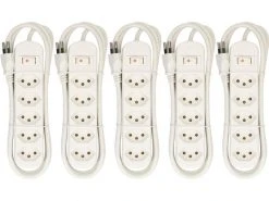 Max Hauri Steckdosenleiste Basic-Line 5xT13 Weiss mit Schalter