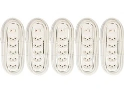 Max Hauri Steckdosenleiste Basic-Line 5xT13 Weiss mit Schalter