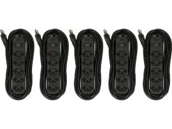 Max Hauri Steckdosenleiste Basic-Line 5xT13 Schwarz mit Schalter