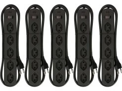 Max Hauri Steckdosenleiste Basic-Line 5xT13 horiz. Schwarz, Schalter