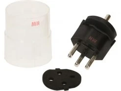 Max Hauri Fixadapter Schuko – T23 IP44, Schwarz