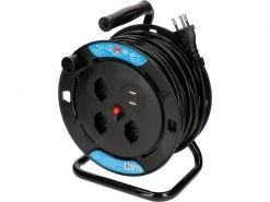 Max Hauri Kabelrolle 20 m, 3x T13, 2x USB Schwarz