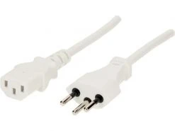 Max Hauri Netzkabel 2 m C13-T12 Weiss