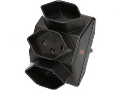 Max Hauri Mehrfachstecker 3 x T13, Schwarz