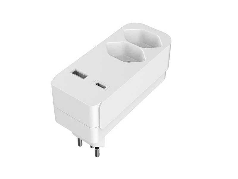 Elbro Abzweigstecker 2x T13, USB-A, USB-C mit Kinderschutz, weiss 4 Elbro Abzweigstecker 2x T13, USB-A, USB-C mit Kinderschutz, weiss – Bild 2