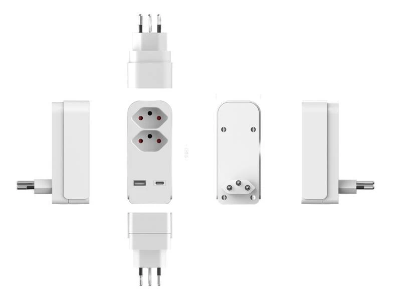 Elbro Abzweigstecker 2x T13, USB-A, USB-C mit Kinderschutz, weiss 8 Elbro Abzweigstecker 2x T13, USB-A, USB-C mit Kinderschutz, weiss – Bild 6