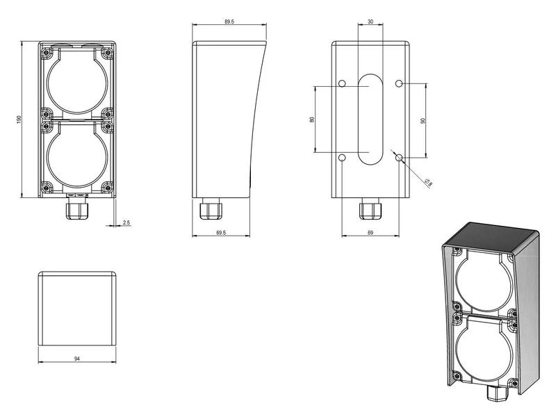 LED Werkstatt E-Socket Blende 2-fach 4 LED Werkstatt E-Socket Blende 2-fach – Bild 2