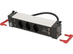 Bachmann Einbausteckerleiste POWER FRAME 3x T13, USB