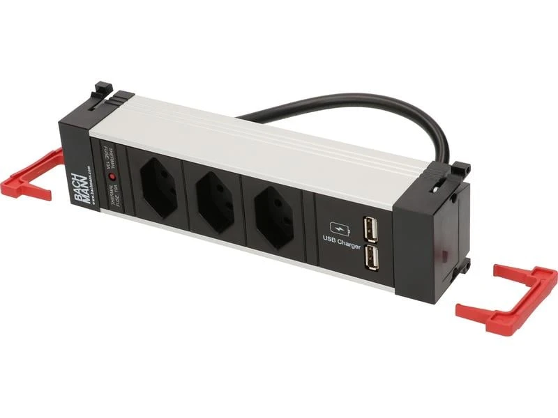 Bachmann Einbausteckerleiste POWER FRAME 3x T13, USB 3 Bachmann Einbausteckerleiste POWER FRAME 3x T13, USB