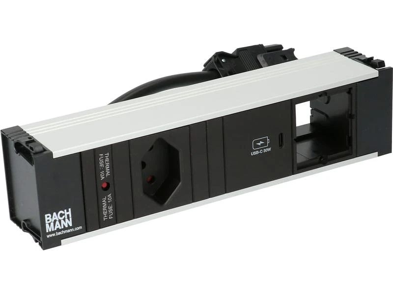 Bachmann Einbausteckerleiste CONI, 1x T13, 1x USB C, 1x Custom leer 6 Bachmann Einbausteckerleiste CONI, 1x T13, 1x USB C, 1x Custom leer – Bild 4