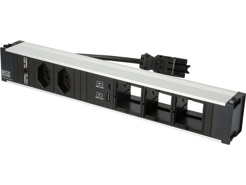 Bachmann Einbausteckerleiste CONI, 2x T13, 1x USB A/C, 3x Custom leer 3 Bachmann Einbausteckerleiste CONI, 2x T13, 1x USB A/C, 3x Custom leer