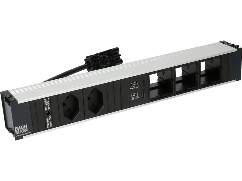 Bachmann Einbausteckerleiste CONI, 2x T13, 1x USB A/C, 3x Custom leer 6 Bachmann Einbausteckerleiste CONI, 2x T13, 1x USB A/C, 3x Custom leer – Bild 4