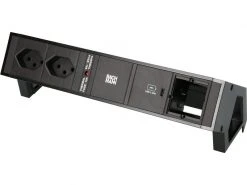 Bachmann Tischsteckdosenleiste DESK 2, 2x T13, 1x USB C, 1x Custom