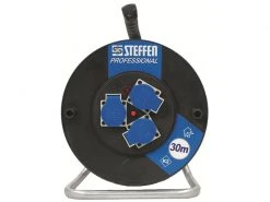 STEFFEN Kabelrolle Professional 30 m 3x T13, Schwarz