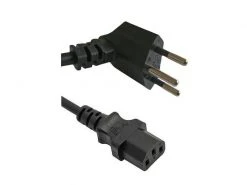 Diggelmann Netzkabel 1 m C13 - T12 90° Winkel, Schwarz