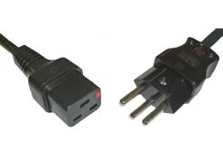 Diggelmann Netzkabel 2 m C19 - T23 Schwarz