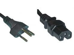 Diggelmann Netzkabel 0.5 m C15 - T12, Schwarz