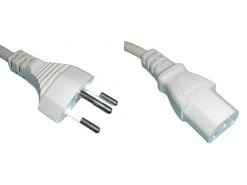 Diggelmann Netzkabel 8 m C13 - T12, Weiss