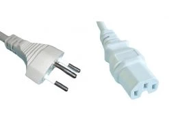 Diggelmann Netzkabel 1 m C15 - T12, Weiss