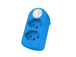 Max Hauri Mehrfachstecker maxAdapt BS, 2 x T13, mit Schalter, Blau
