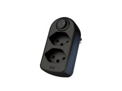 Max Hauri Mehrfachstecker maxADAPT 2 x T13 mit Schalter, Schwarz