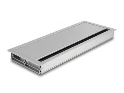 Delock Einbaurahmen für Tisch mit Bürste 300x120x28mm, Silber