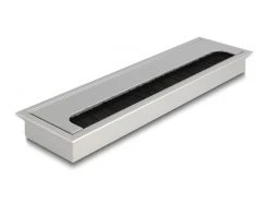 Delock Einbaurahmen für Tisch mit Bürste 280x80x28mm, Silber