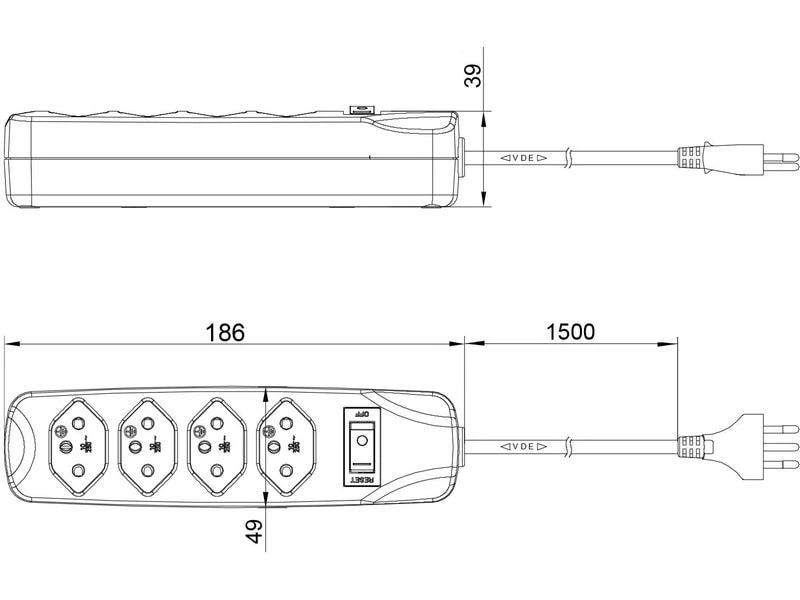 FURBER.power Steckdosenleiste 4x T13 mit Schalter 6 FURBER.power Steckdosenleiste 4x T13 mit Schalter – Bild 4