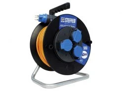 STEFFEN Kabelrolle Professional 30 m 3x T13, IP55, Schwarz