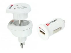 SKROSS Reiseadapter Combo World - CH Inkl. Autoladegerät