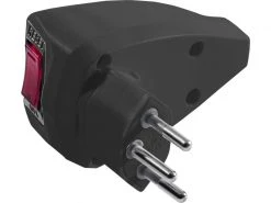 STEFFEN Montagestecker T12 mit Wippschalter Schwarz