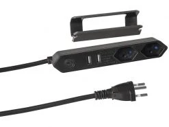 STEFFEN Tischsteckdosenleiste STEBA IQ 2x T13 mit USB-Anschlüssen