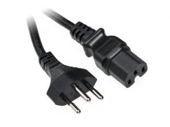 Diggelmann Netzkabel 1.5 m C15 - T12, Schwarz