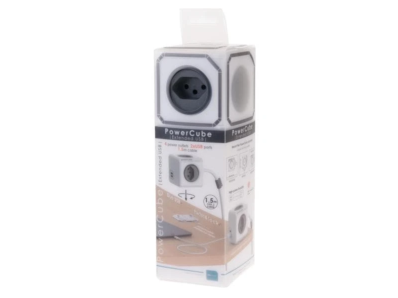 Allocacoc Tischsteckdosenleiste PowerCube Extended 4x T13, 3m mit USB 5 Allocacoc Tischsteckdosenleiste PowerCube Extended 4x T13, 3m mit USB – Bild 3