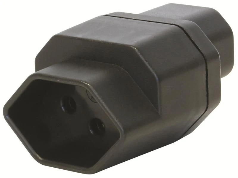 STEFFEN Adapterstecker C14 - T13 Schwarz 4 STEFFEN Adapterstecker C14 - T13 Schwarz – Bild 2