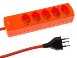 MaxTex Steckdosenleiste 5x T13 mit Textilkabel