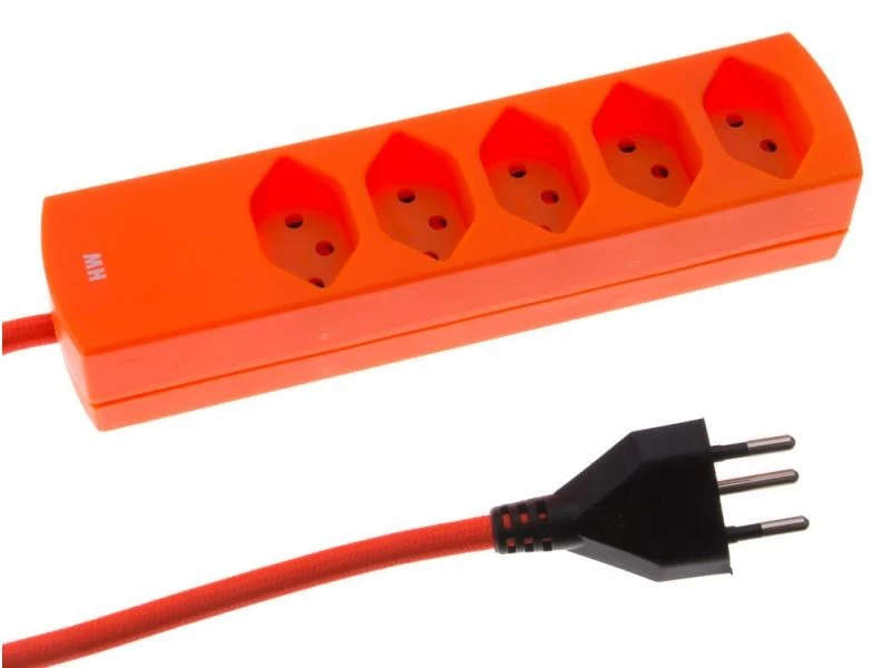 MaxTex Steckdosenleiste 5x T13 mit Textilkabel 3 MaxTex Steckdosenleiste 5x T13 mit Textilkabel