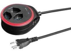 STEFFEN Steckdosenleiste STEBA DISC 3 T13 USB Schwarz / Rot