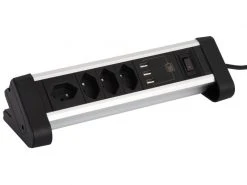 Schönenberger Tischsteckdosenleiste Alu-Office-Line 4 T13